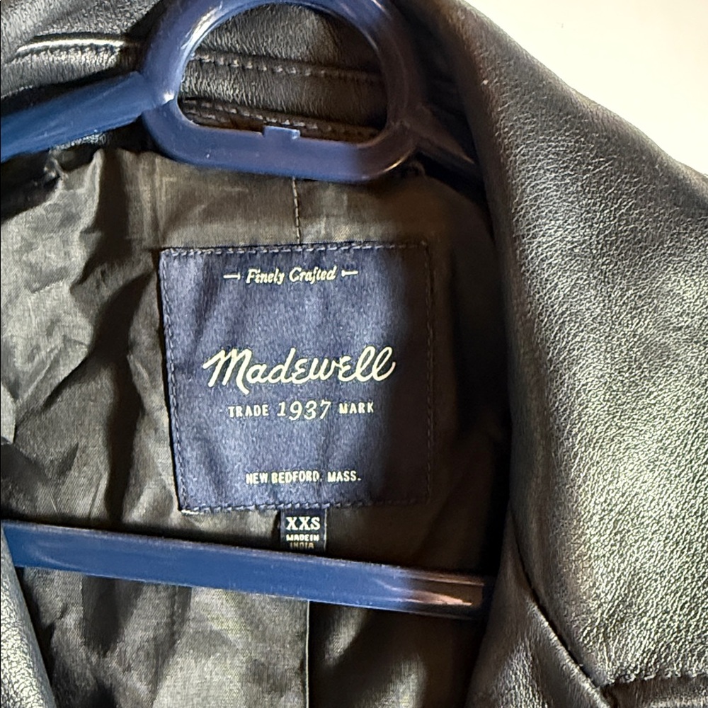 Madewell Black Leather Biker Jacket - Picture 2 of 7